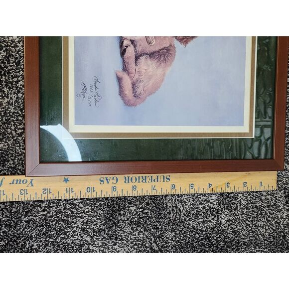 Vintage Linda Picken Signed/Numbered Golden Retriever Puppy with Duck - Picture 6 of 7